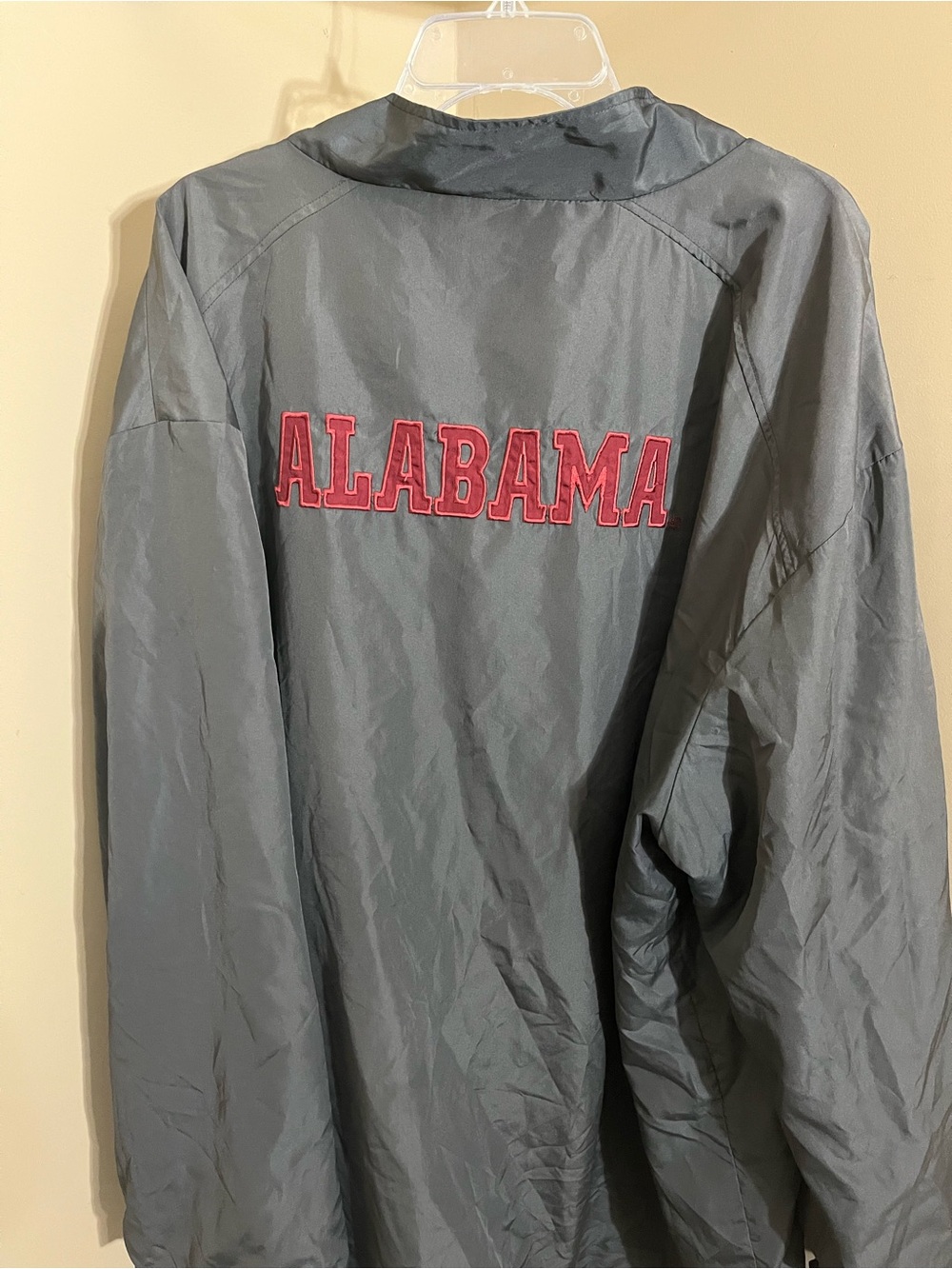 Alabama Embroidered Windbreaker Jacket - Gray/Red